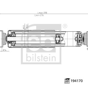 Amortizor RENAULT KANGOO BE BOP (KW0/1_) 1.5 dCi (KW0G) diesel 90 cai FEBI BILSTEIN 194170