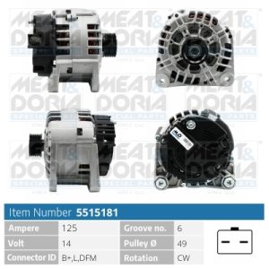 Alternator RENAULT TRAFIC II bus (JL) 2.0 16V benzina 117 cai MEAT DORIA 5515181