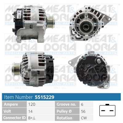 Alternator RENAULT MEGANE I Coach (DA0/1_) 1.9 DCi diesel 105 cai MEAT DORIA 5515229