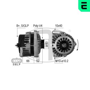 Alternator RENAULT CLIO II (BB_, CB_) 1.2 (BB0A, BB0F, BB10, BB1K, BB28, BB2D, BB2H, CB0A,... benzina 58 cai ERA 210206A