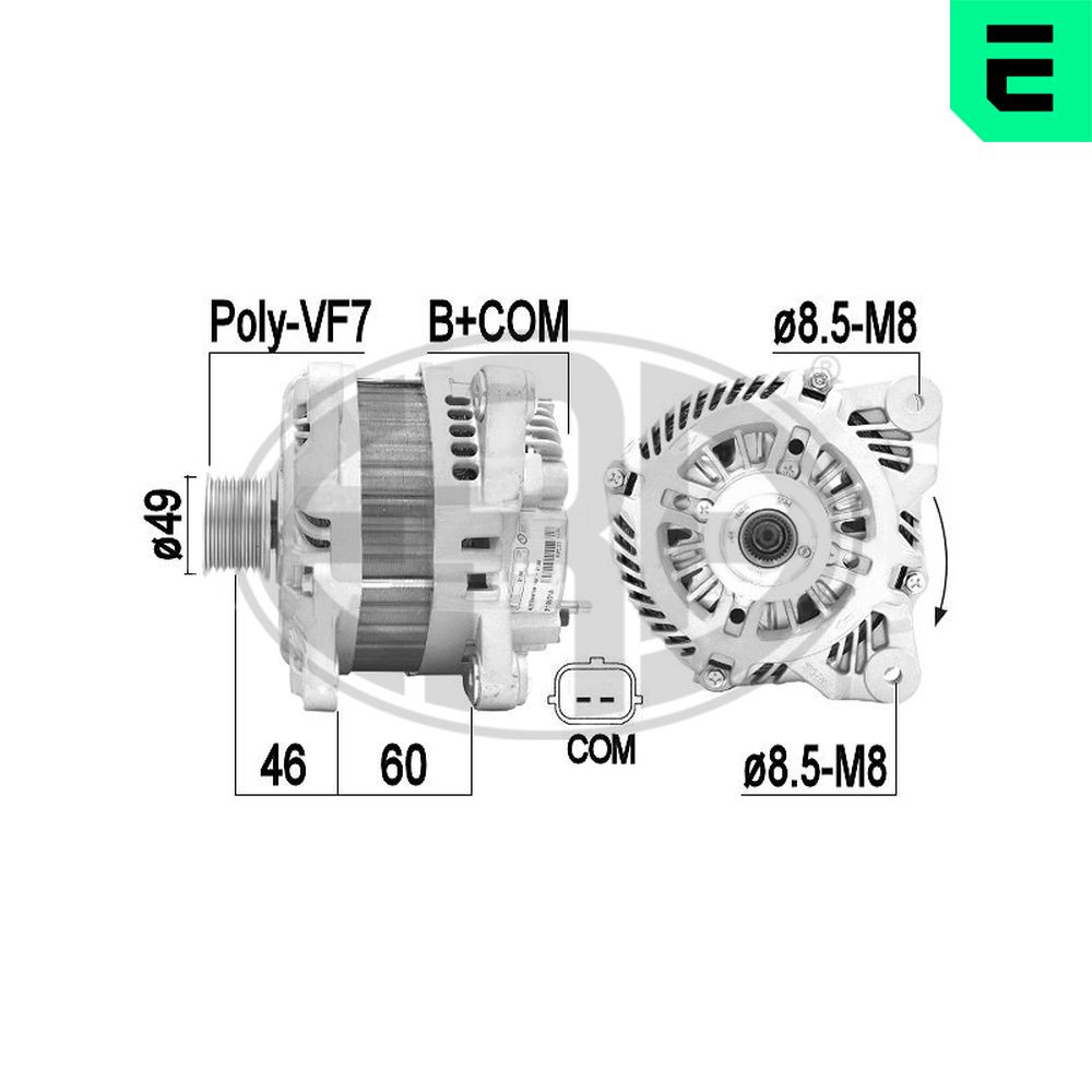 Alternator RENAULT ESPACE IV (JK0/1_) 2.0 dCi (JK01, JK02, JK1J, JK1K, JK1H) diesel 150 cai ERA 210951A