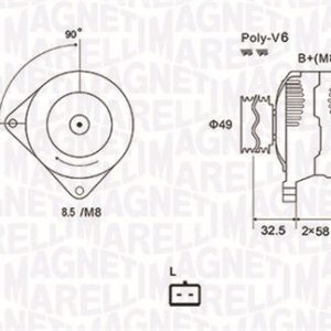 Alternator RENAULT LAGUNA I (B56_, 556_) 1.9 dCi (B56W) diesel 107 cai MAGNETI MARELLI 063731627010