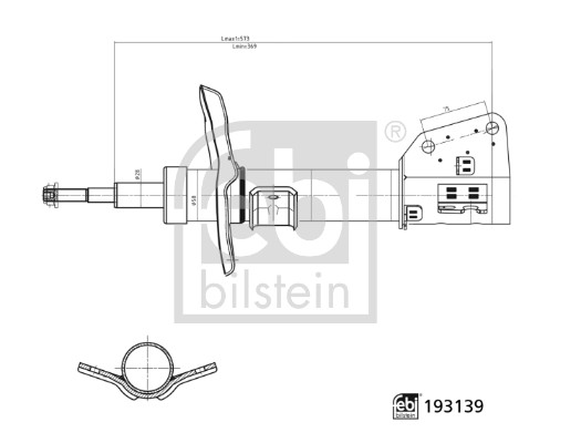 Amortizor RENAULT MASTER III caroserie (FV) 2.3 dCi 125 RWD (FV0C, FV0D, FV0H, FV0J, FV0A, FV0K) diesel 125 cai FEBI BILSTEIN 193139