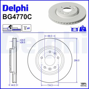Disc frana DELPHI BG4770C – RENAULT | AutoRival