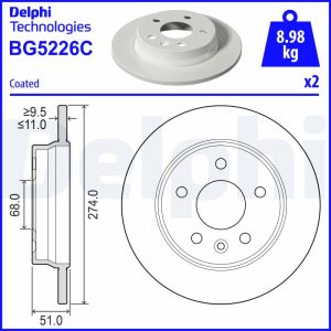 Disc frana DELPHI BG5226C – RENAULT | AutoRival