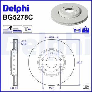 Disc frana DELPHI BG5278C – RENAULT | AutoRival