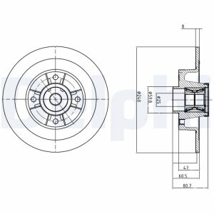 Disc frana DELPHI BG9028RS – RENAULT | AutoRival