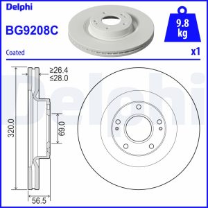 Disc frana DELPHI BG9208C – RENAULT | AutoRival