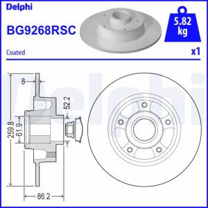 Disc frana DELPHI BG9268RSC – RENAULT | AutoRival