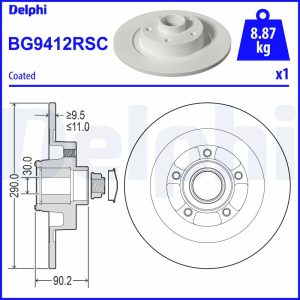 Disc frana DELPHI BG9412RSC – RENAULT | AutoRival