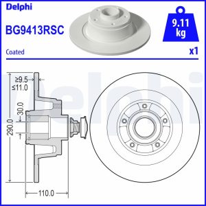 Disc frana DELPHI BG9413RSC – RENAULT | AutoRival