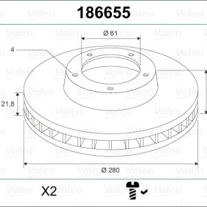 Disc frana VALEO 186655 – RENAULT | AutoRival