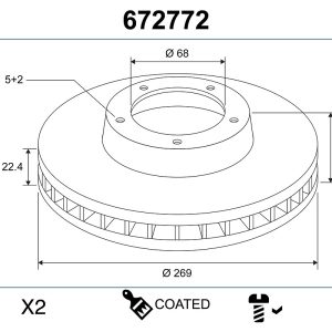 Disc frana VALEO 672772 – RENAULT | AutoRival