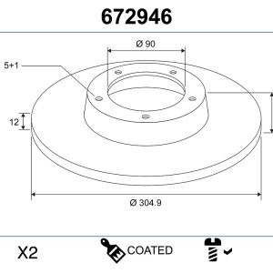 Disc frana VALEO 672946 – RENAULT | AutoRival