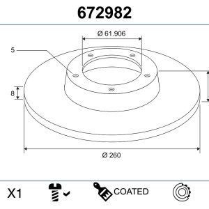 Disc frana VALEO 672982 – RENAULT | AutoRival