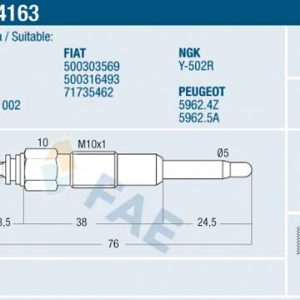 Bujie incandescenta FAE 74163 – RENAULT | AutoRival