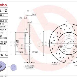 Disc frana BREMBO 09.B463.1X – RENAULT | AutoRival