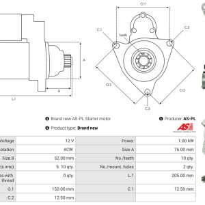 Electromotor AS-PL S0497(SEG) – RENAULT | AutoRival
