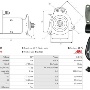 Electromotor AS-PL S5070SR – RENAULT | AutoRival
