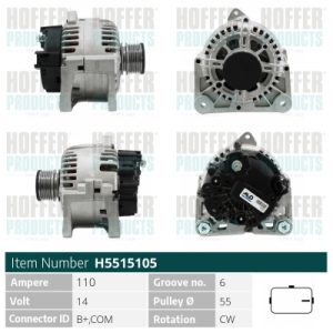 Alternator HOFFER H5515105 – RENAULT | AutoRival