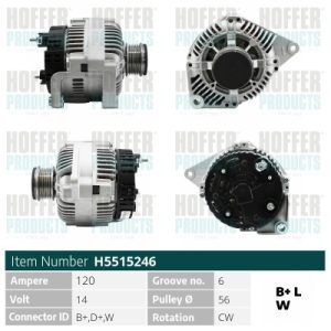 Alternator HOFFER H5515246 – RENAULT | AutoRival