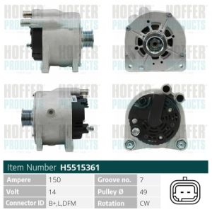 Alternator HOFFER H5515361 – RENAULT | AutoRival