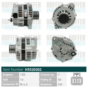 Alternator HOFFER H5520302 – RENAULT | AutoRival