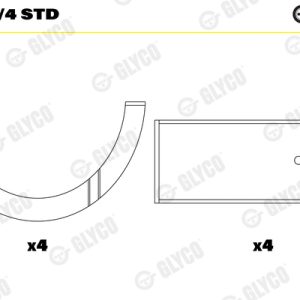 Cuzineti biela GLYCO 01-4191/4 STD – RENAULT | AutoRival