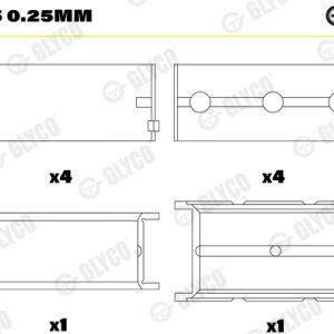 Cuzineti arbore cotit GLYCO H046/5 0.25mm – RENAULT | AutoRival