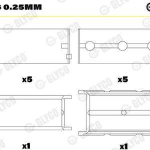 Cuzineti arbore cotit GLYCO H046/6 0.25mm – RENAULT | AutoRival