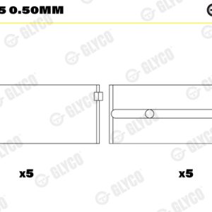 Cuzineti arbore cotit GLYCO H1042/5 0.50mm – RENAULT | AutoRival