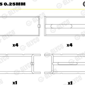 Cuzineti arbore cotit GLYCO H1049/5 0.25mm – RENAULT | AutoRival
