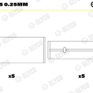 Cuzineti arbore cotit GLYCO H1065/5 0.25mm – RENAULT | AutoRival