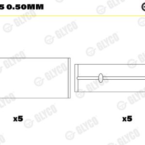 Cuzineti arbore cotit GLYCO H1065/5 0.50mm – RENAULT | AutoRival
