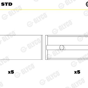 Cuzineti arbore cotit GLYCO H1101/5 STD – RENAULT | AutoRival