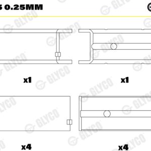 Cuzineti arbore cotit GLYCO H1104/5 0.25mm – RENAULT | AutoRival