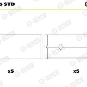 Cuzineti arbore cotit GLYCO H1243/5 STD – RENAULT | AutoRival