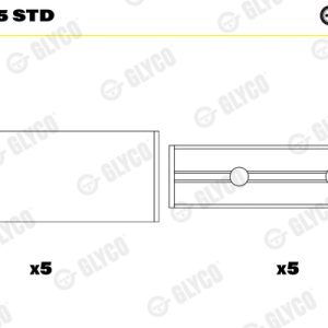 Cuzineti arbore cotit GLYCO H1327/5 STD – RENAULT | AutoRival