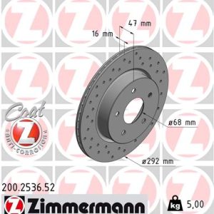 Disc frana ZIMMERMANN 200.2536.52 – RENAULT | AutoRival