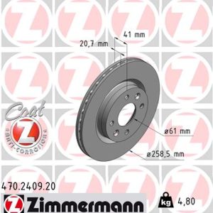 Disc frana ZIMMERMANN 470.2409.20 – RENAULT | AutoRival
