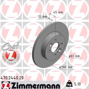 Disc frana ZIMMERMANN 470.2440.20 – RENAULT | AutoRival