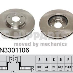 Disc frana NIPPARTS N3301106 – RENAULT | AutoRival