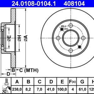 Disc frana ATE 24.0108-0104.1 – RENAULT | AutoRival