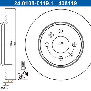 Disc frana ATE 24.0108-0119.1 – RENAULT | AutoRival