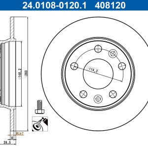 Disc frana ATE 24.0108-0120.1 – RENAULT | AutoRival