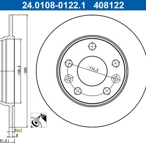 Disc frana ATE 24.0108-0122.1 – RENAULT | AutoRival
