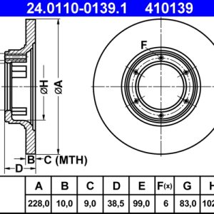 Disc frana ATE 24.0110-0139.1 – RENAULT | AutoRival