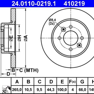 Disc frana ATE 24.0110-0219.1 – RENAULT | AutoRival