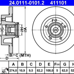 Disc frana ATE 24.0111-0101.2 – RENAULT | AutoRival