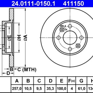 Disc frana ATE 24.0111-0150.1 – RENAULT | AutoRival